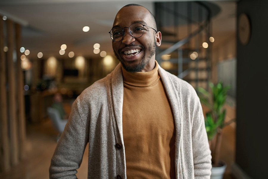 man laughing
